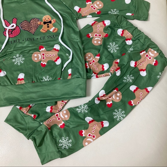 Christmas cute gingerbread hoodie pants set - Picture 4 of 5